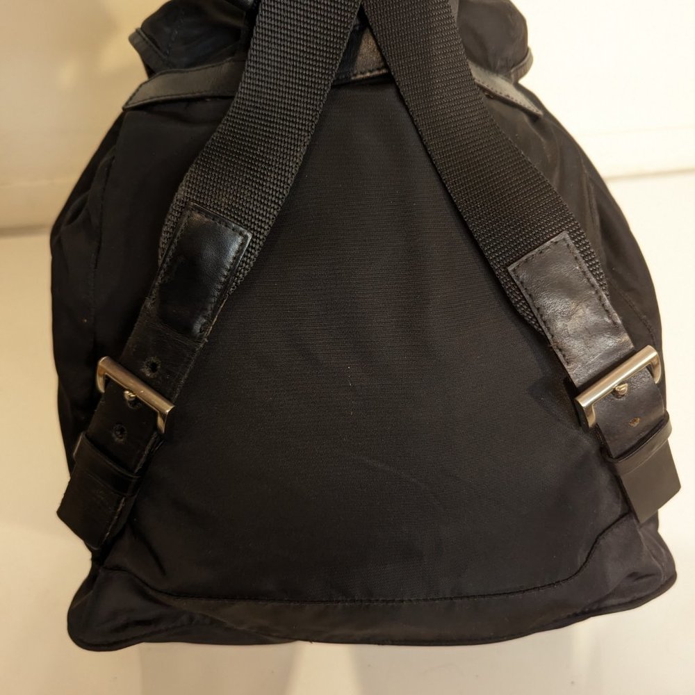 Authentic Prada Nylon Medium Backpack Black 2pock… - image 8